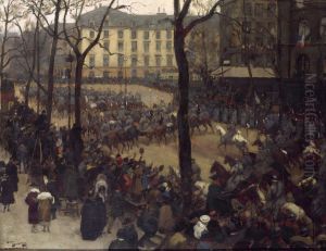 L'Escorte du president Wilson, place Saint-Augustin by Andre Devambez