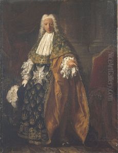 Portrait de Paul-Hippolyte de Beauvillier, duc de Saint-Aignan (1684-1776), en tenue de chevalier de l'ordre du Saint-Esprit by Pierre Subleyras