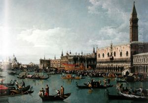 The harbor basin of San Marco on Ascension Day, Venice by Bernardo Bellotto