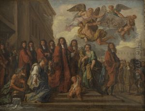 Les echevins parisiens quittent l'Hotel de Ville pour se rendre a Notre-Dame assister au Te Deum, a l'occasion de la victoire de Seneffe (1674)