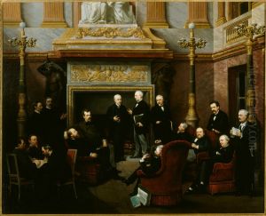 Le Fumoir de l'Assemblee nationale au chateau de Versailles, en 1876 by Paul Leon Aclocque