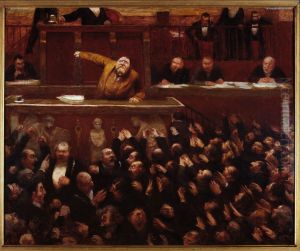 Jean Jaures (1859-1914), a la tribune de la Chambre des deputes by Jean Veber