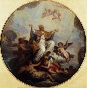 Saint Gregoire enleve au ciel, esquisse pour la coupole de la chapelle Saint-Gregoire de l'eglise des Invalides