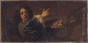 Autoportrait de Jean-Baptiste Jouvenet Reduction du tableau conserve au musee de Rouen by Jean Jouvenet
