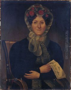 Portrait de Marie-Madeleine-Claudine Perrin, dite Madame Thenard "la Grande" (1757-1849), societaire de la Comedie-Francaise by Louis-Basile de Veaucorbeille