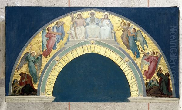 Esquisse pour l'eglise de la Trinite : Glorification de la Trinite - view 1