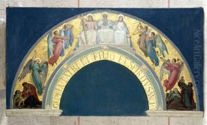Esquisse pour l'eglise de la Trinite : Glorification de la Trinite by Felix-Joseph Barrias