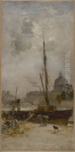 Esquisse pour le salon des Arts de l'Hotel de Ville de Paris : Le port Saint-Nicolas Esquisse pour le salon des Arts de l'Hotel de Ville de Paris : Le port Saint-Nicolas