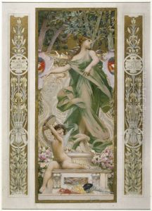 Esquisse pour l'escalier des Fetes de l'Hotel de Ville de Paris : La Danse by Luc-Olivier Merson