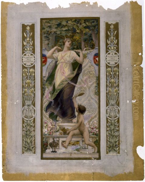 Esquisse pour l'escalier des Fetes de l'Hotel de ville de Paris : La Toilette feminine - view 1