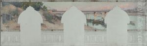 Esquisse pour la mairie d'Asnieres : Ete. La Seine a Asnieres by Henri Gaston Darien