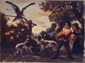 Les enfants au faucon by Narcisse Virgilio Diaz