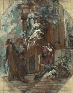 Esquisse pour la salle des Audiences de la Cour de Cassation de Paris : Glorification de la Loi by Paul-Jacques-Aime Baudry