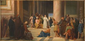 Esquisse pour l'eglise Notre-Dame-de-Lorette : Jesus parmi les Docteurs by Michel Martin Drolling