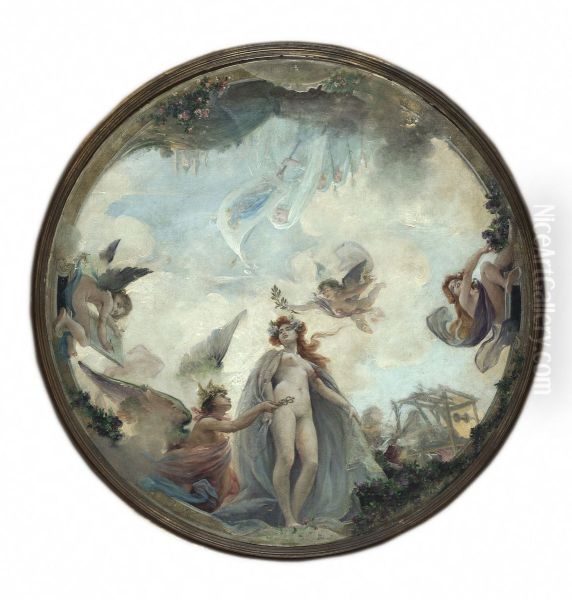 Esquisse pour le Buffet de la gare de Lyon : La ville de Lyon (plafond de la grande salle) - view 1