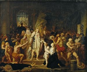 Saint Louis a Damiette by Pierre-Nolasque Bergeret