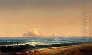 Calm Day On The Shore With Clouds In The Distance by Norton Bush