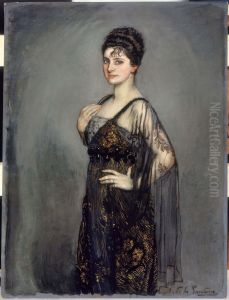 Portrait de Madame Louis Rosenau by Antonio De La Gandara