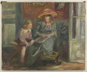 Madame Paul Valery et son fils Claude by Paule Gobillard