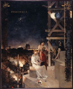 Souvenir de fete a Paris by Jean-Charles Cazin