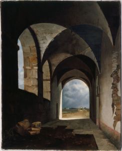 Effet de lumiere dans les ruines by Francois Marius Granet