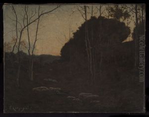 Clairiere en foret, Fontainebleau by Henri Harpignies