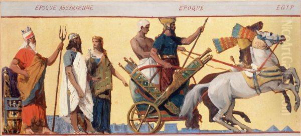 Epoque assyrienne, epoque egyptienne : Esquisse pour la salle de dessin de l'ecole des garcons de la rue Dombasle, 15eme arrondissement de Paris - view 1
