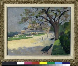 Le Palais du Trocadero vu des jardins by Jules Ernest Renoux