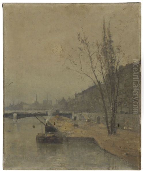 Esquisse pour la galerie des Tourelles nord de l'Hotel de Ville de Paris : La Seine au pont de Solferino - view 1