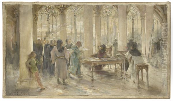 Esquisse pour la salle d'audience du tribunal de commerce de Paris : Le livre des metiers - view 1