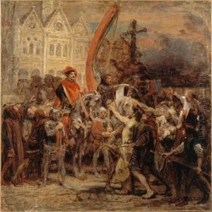 Esquisse pour un tableau : Etienne Marcel et la Grande Ordonnance de 1357 by Diogene Ulyssee Napoleon Maillart