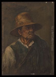 Le vieux berger by Charles Jacque