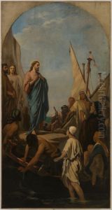 Esquisse pour Saint-Louis-en-l'Ile : Le Christ prechant