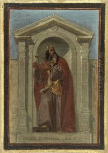Esquisse pour l'eglise Notre-Dame-de-Bonne-Nouvelle : David, roi d'Israel by Nicolas-Auguste Hesse