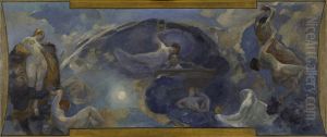 Esquisse pour le Petit Palais, galerie sud : Poesie - Drame by Alfred Philippe Roll