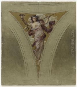 Esquisse pour l'escalier des fetes de l'Hotel de Ville de Paris : La chanson bacchique by Francois Schommer