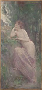Esquisse pour le salon des Lettres de l'Hotel de Ville de Paris : La Poesie by Raphael Collin
