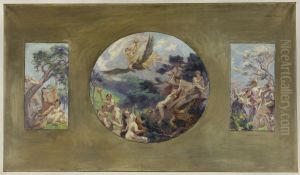 Esquisse pour la salle a manger de l'Hotel de Ville de Paris : Les Fruits - L'Ambroisie - Les Fleurs (plafond)
