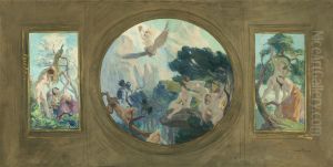 Esquisse pour l'Hotel de Ville de Paris : Les Fleurs. L'Ambroisie. Les Fruits by Victor Prouve