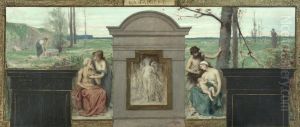 Esquisse pour la mairie du 15eme : La Famille by Francois-Alfred Delobbe