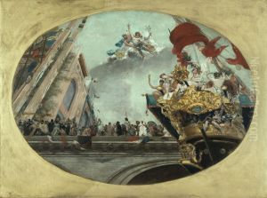 Esquisse pour l'escalier d'honneur de l'Hotel des Monnaies : la Ville de Paris recevant les nations Esquisse pour l'escalier d'honneur de l'Hotel des Monnaies : la Ville de Paris recevant les nations