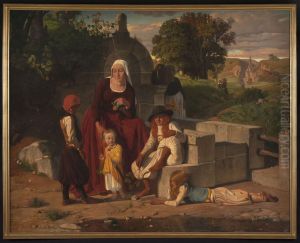A la fontaine by Louis Nicolas Matout