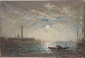 Venise et le Campanile au clair de lune by Felix Ziem
