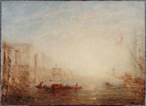Venise, le Grand Canal au soleil levant by Felix Ziem
