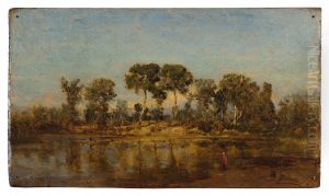 Le Rhone entre Arles et Avignon by Felix Ziem