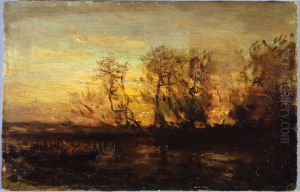 Coucher de soleil by Felix Ziem