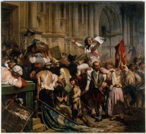 Les vainqueurs de la Bastille devant l'Hotel de Ville, le 14 juillet 1789 by Paul Delaroche