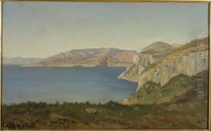 La Cote d'Azur, baie sur la Mediterranee by Henri Harpignies
