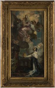 Esquisse pour le Pantheon : Le voeu de Louis XIII by Ferdinand Humbert
