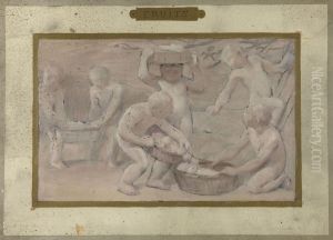 Esquisse pour la salle des fetes de l'Hotel de Ville : Fruits by Albert Aublet